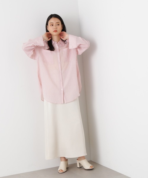 N.(N. Natural Beauty Basic)(エヌエヌナチュラルビューティーベーシック)の「◆ストライプシャツブラウス(シャツ/ブラウス・レディース・ブルー/ピンク/ベージュ/ライトグリーン・MEDIUM)」の13枚目の写真