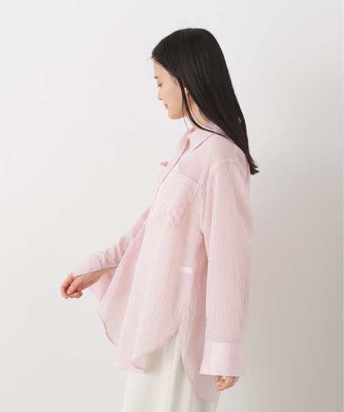 N.(N. Natural Beauty Basic)(エヌエヌナチュラルビューティーベーシック)の「◆ストライプシャツブラウス(シャツ/ブラウス・レディース・ブルー/ピンク/ベージュ/ライトグリーン・MEDIUM)」の15枚目の写真