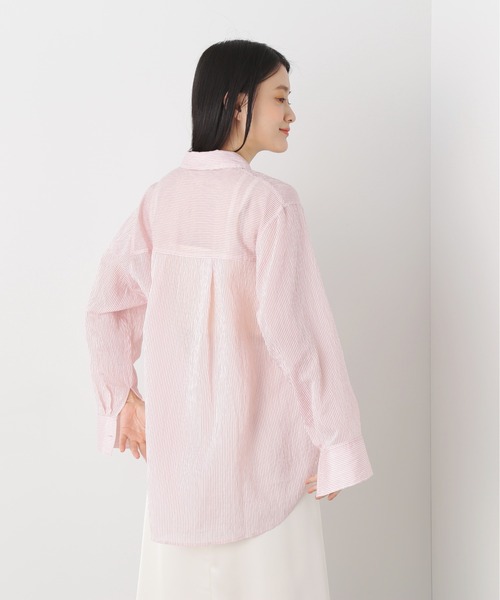 N.(N. Natural Beauty Basic)(エヌエヌナチュラルビューティーベーシック)の「◆ストライプシャツブラウス(シャツ/ブラウス・レディース・ブルー/ピンク/ベージュ/ライトグリーン・MEDIUM)」の16枚目の写真