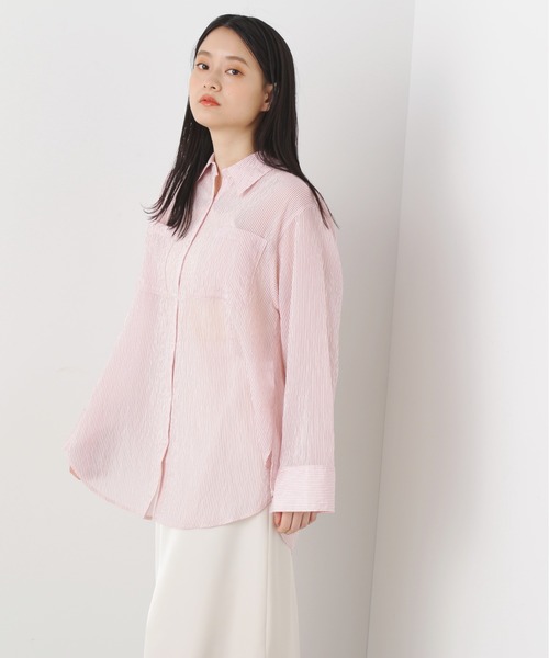 N.(N. Natural Beauty Basic)(エヌエヌナチュラルビューティーベーシック)の「◆ストライプシャツブラウス(シャツ/ブラウス・レディース・ブルー/ピンク/ベージュ/ライトグリーン・MEDIUM)」の12枚目の写真