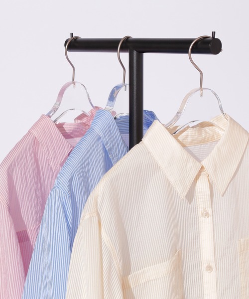 N.(N. Natural Beauty Basic)(エヌエヌナチュラルビューティーベーシック)の「◆ストライプシャツブラウス(シャツ/ブラウス・レディース・ブルー/ピンク/ベージュ/ライトグリーン・MEDIUM)」の21枚目の写真