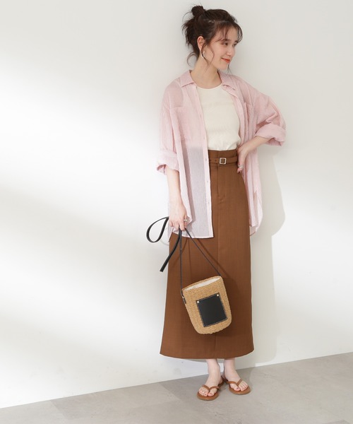 N.(N. Natural Beauty Basic)(エヌエヌナチュラルビューティーベーシック)の「◆ストライプシャツブラウス(シャツ/ブラウス・レディース・ブルー/ピンク/ベージュ/ライトグリーン・MEDIUM)」の19枚目の写真