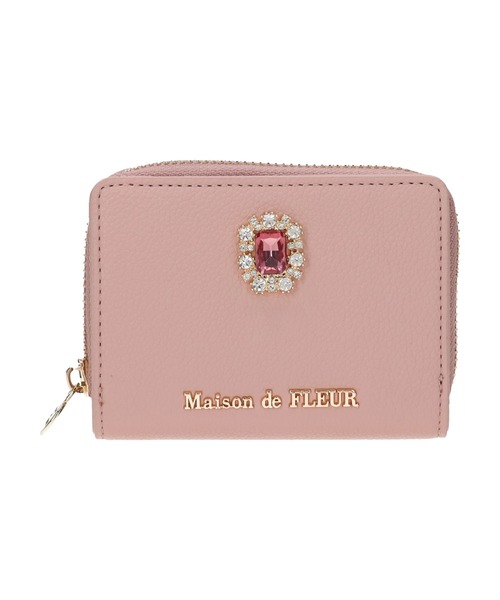 完売品 Maison de FLEURビジューロゴミニウォレット Maison de FLEUR（メゾンドフルール）の「ビジューロゴミニウォレット