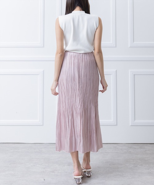 clear（クリア）の「シャイニープリーツスカート[春 夏 大活躍 着回し抜群 大人 カジュアル こなれ感]（スカート・レディース・ベージュ/ラベンダー/ピンク・F）」の14枚目の写真