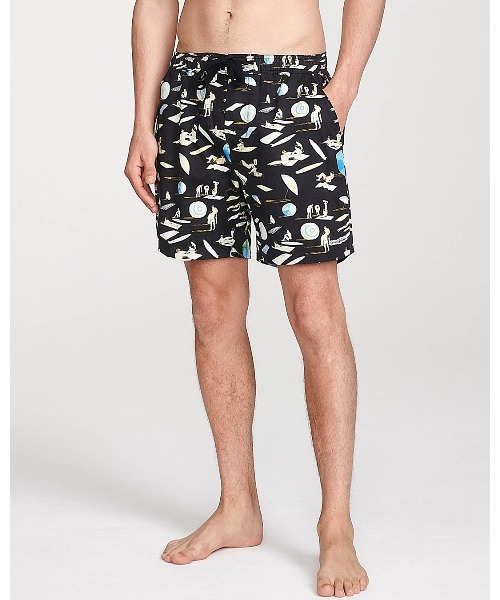 TCSS（ティーシーエスエス）の「BOARD SHORTS/Critical Slide(クリティカルスライド)TCSSビーチモチーフ総柄プリントウエストゴムスイムボードショーツ サーフトランクス【水着】（水着・メンズ・ブラック/ホワイト・32inch/30inch/28inch/34inch）」の9枚目の写真