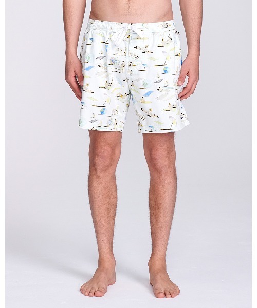 TCSS（ティーシーエスエス）の「BOARD SHORTS/Critical Slide(クリティカルスライド)TCSSビーチモチーフ総柄プリントウエストゴムスイムボードショーツ サーフトランクス【水着】（水着・メンズ・ブラック/ホワイト・32inch/30inch/28inch/34inch）」の4枚目の写真