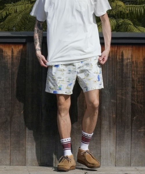 TCSS（ティーシーエスエス）の「BOARD SHORTS/Critical Slide(クリティカルスライド)TCSSビーチモチーフ総柄プリントウエストゴムスイムボードショーツ サーフトランクス【水着】（水着・メンズ・ブラック/ホワイト・32inch/30inch/28inch/34inch）」の15枚目の写真