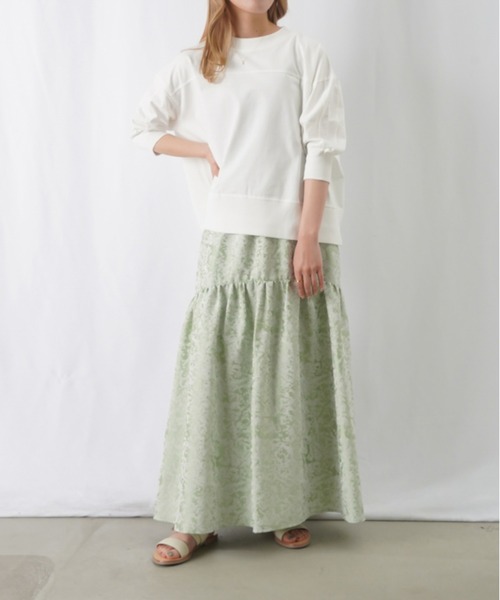 LUCA/LADY LUCK LUCA（ルカ/レディラックルカ）の「LC/LLL カットワイド切替プルオーバー / 袖ボリュームスリットプルオーバー（Tシャツ/カットソー・レディース・ブラック/オフホワイト/サックスブルー/パープル/チャコールグレー・FREE）」の19枚目の写真