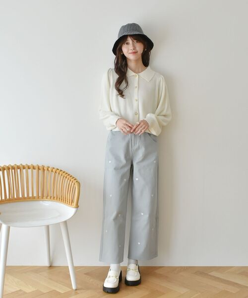 SKIMS ハート刺繍付き黒フレアパンツ 楽天市場】ハート（柄スカル）（パンツ｜ボトムス）：レディース