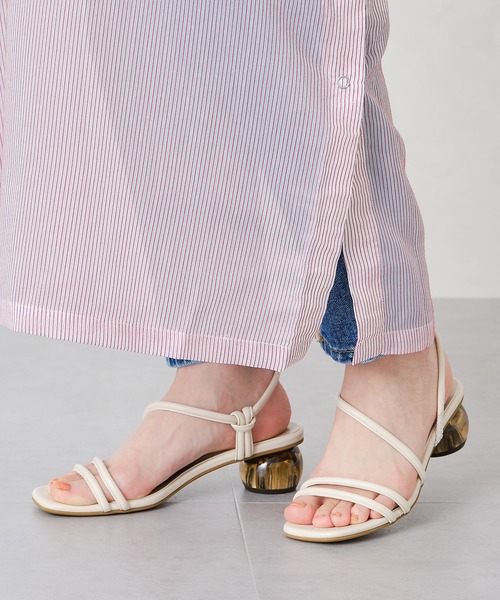 ORiental TRaffic（オリエンタルトラフィック）の「■クリアヒールアシンメトリーサンダル/31257（サンダル・レディース・ベージュ/オレンジ/グリーン・M/S/L/3L/LL/SS）」の5枚目の写真
