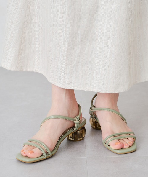 ORiental TRaffic（オリエンタルトラフィック）の「■クリアヒールアシンメトリーサンダル/31257（サンダル・レディース・ベージュ/オレンジ/グリーン・M/S/L/3L/LL/SS）」の7枚目の写真