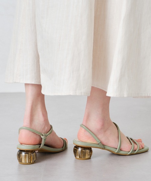 ORiental TRaffic（オリエンタルトラフィック）の「■クリアヒールアシンメトリーサンダル/31257（サンダル・レディース・ベージュ/オレンジ/グリーン・M/S/L/3L/LL/SS）」の8枚目の写真