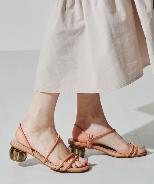 ORiental TRaffic（オリエンタルトラフィック）の「■クリアヒールアシンメトリーサンダル/31257（サンダル・レディース・ベージュ/オレンジ/グリーン・M/S/L/3L/LL/SS）」の13枚目の写真