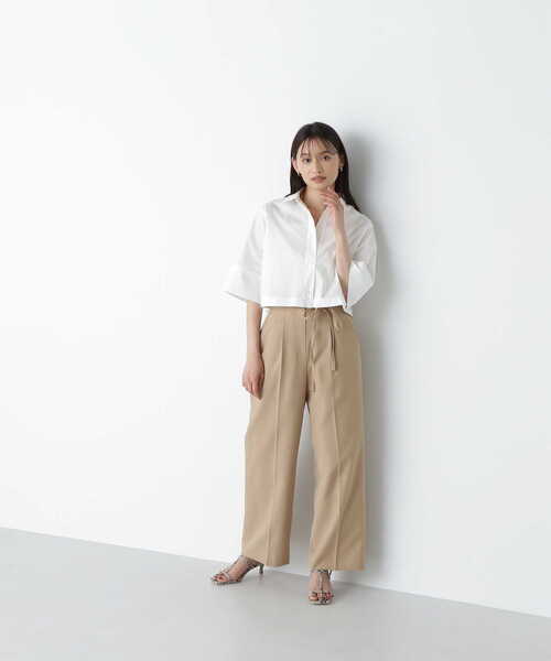 NATURAL BEAUTY BASIC（ナチュラルビューティーベーシック）の「◇ダブルベルトワイドパンツ（その他パンツ・レディース・ダークブルー/ベージュ/ブラック・SMALL/MEDIUM）」の16枚目の写真