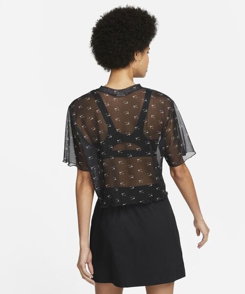 NIKE（ナイキ）の「ナイキ エア ウィメンズ プリント メッシュ ショートスリーブ クロップ トップ / Nike Air Women's Printed Mesh Short-Sleeve Crop Top（Tシャツ/カットソー・レディース・ブラック/ゴールド・XL/S/L/XS/2XL/M）」の16枚目の写真