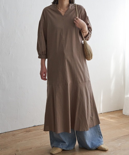 LBC（エルビーシー）の「コットンボイルマーメードワンピ（ワンピース・レディース・ダークグリーン/ブラック/ベージュ・M）」の3枚目の写真