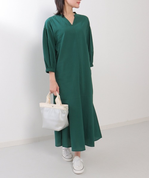 LBC（エルビーシー）の「コットンボイルマーメードワンピ（ワンピース・レディース・ダークグリーン/ブラック/ベージュ・M）」の10枚目の写真