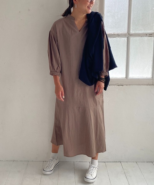 LBC（エルビーシー）の「コットンボイルマーメードワンピ（ワンピース・レディース・ダークグリーン/ブラック/ベージュ・M）」の7枚目の写真