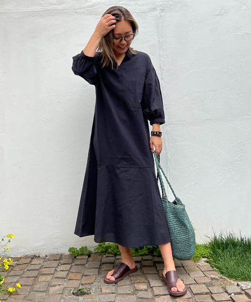 LBC（エルビーシー）の「コットンボイルマーメードワンピ（ワンピース・レディース・ダークグリーン/ブラック/ベージュ・M）」の8枚目の写真