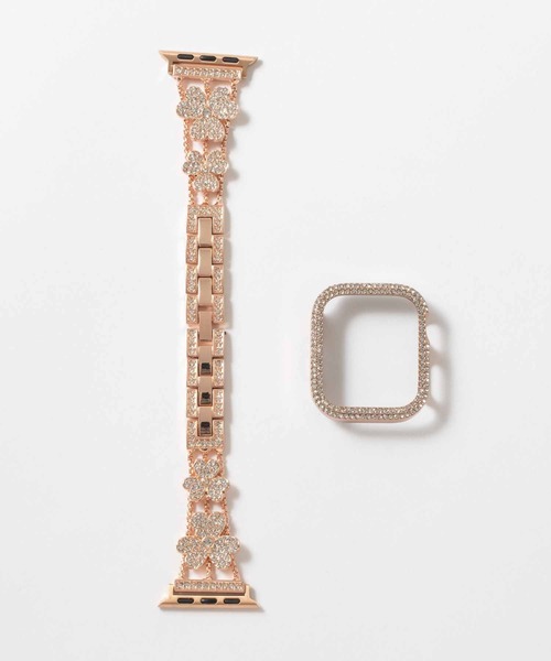 ABBEY MARKET(アビーマーケット)の「クローバー アップルウォッチバンドセット 38/40/41mm(デジタル腕時計・レディース・シルバー/ローズ・S)」の6枚目の写真