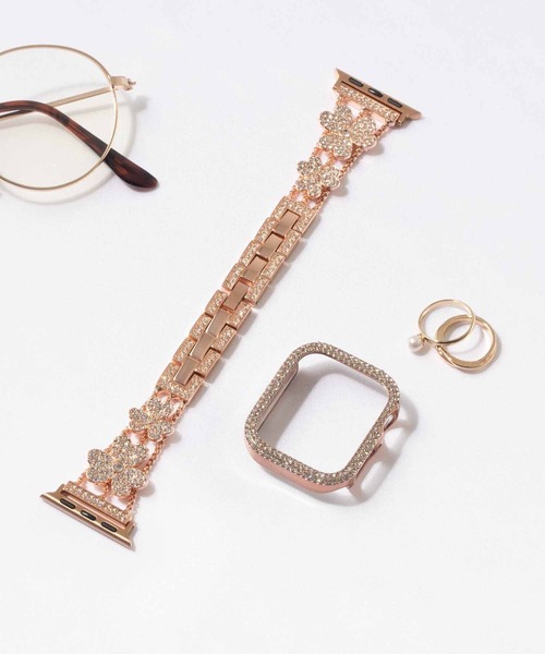 ABBEY MARKET(アビーマーケット)の「クローバー アップルウォッチバンドセット 38/40/41mm(デジタル腕時計・レディース・シルバー/ローズ・S)」の4枚目の写真