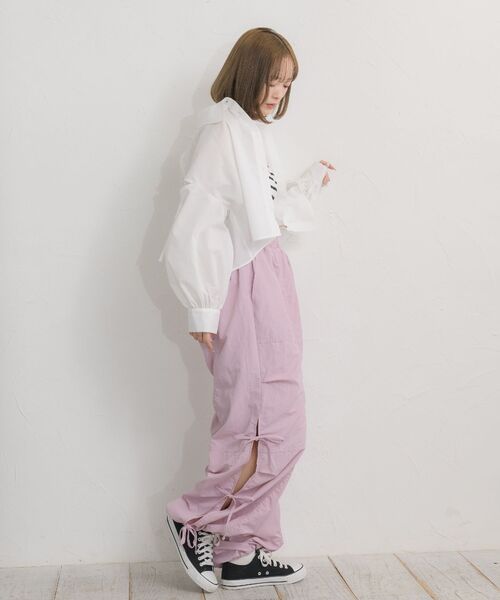 ems excite（エムズエキサイト）の「サイドリボンナイロンPT（その他パンツ・レディース・ブラック/ナチュラル/ピンク/ライトブルー/ベージュ・FREE）」の19枚目の写真