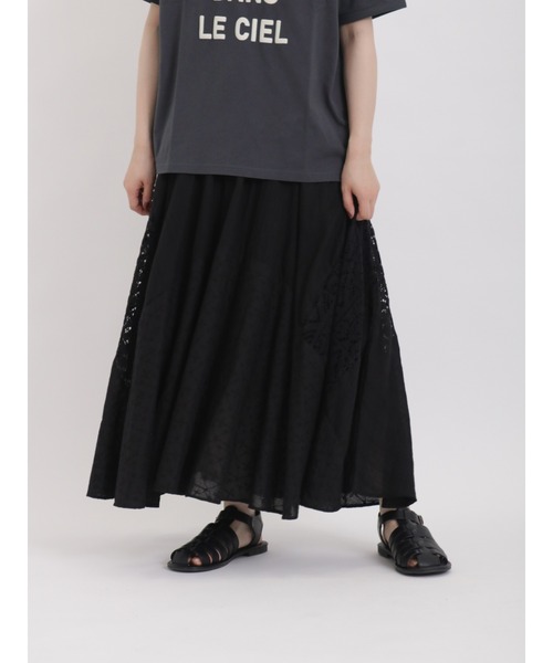 Samansa Mos2(サマンサ モスモス)の「パッチワークレーススカート(スカート・レディース・オフホワイト/ブラック/ピンク・フリ-)」の3枚目の写真