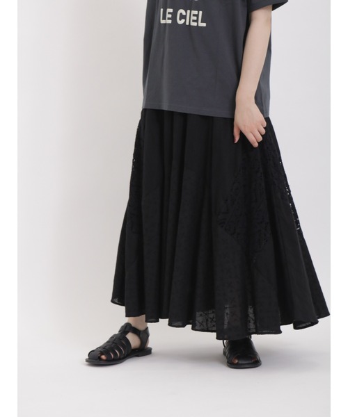 Samansa Mos2(サマンサ モスモス)の「パッチワークレーススカート(スカート・レディース・オフホワイト/ブラック/ピンク・フリ-)」の4枚目の写真