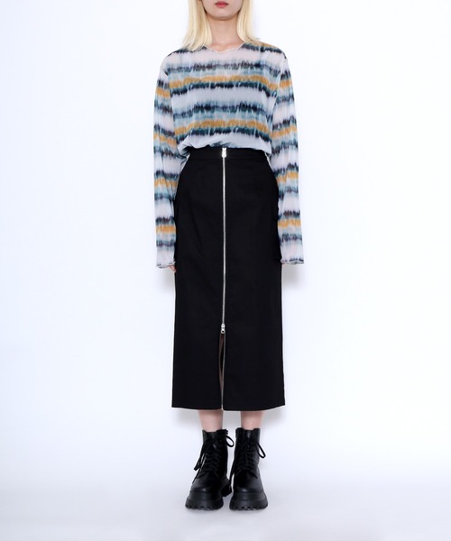 PUNYUS（プニュズ）の「フロントジップカーゴロングスカート（スカート・レディース・カーキ/ブラック・3/1/2/4）」の9枚目の写真