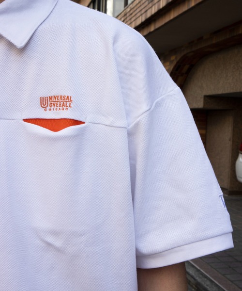 UNIVERSAL OVERALL（ユニバーサルオーバーオール）の「ポロシャツ / オーバーポロシャツ　/ OVER POLO SHIRT（ポロシャツ・メンズ・オレンジ/ホワイト/ネイビー・MEDIUM/LARGE）」の20枚目の写真