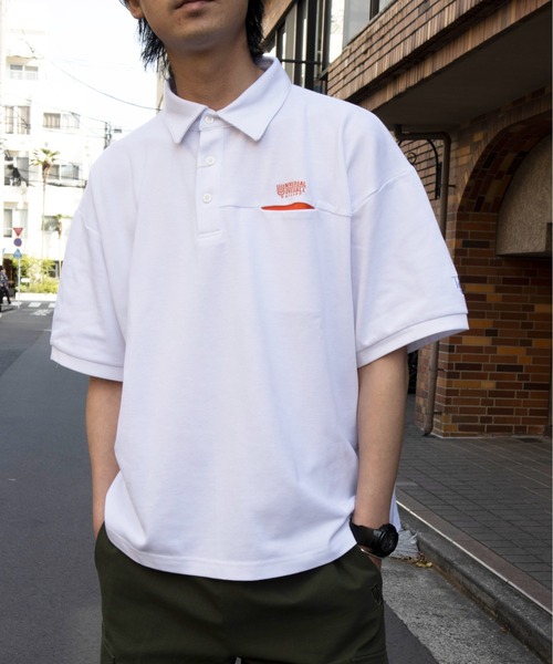 UNIVERSAL OVERALL（ユニバーサルオーバーオール）の「ポロシャツ / オーバーポロシャツ　/ OVER POLO SHIRT（ポロシャツ・メンズ・オレンジ/ホワイト/ネイビー・MEDIUM/LARGE）」の17枚目の写真