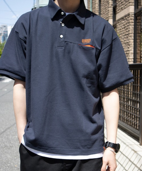 UNIVERSAL OVERALL（ユニバーサルオーバーオール）の「ポロシャツ / オーバーポロシャツ　/ OVER POLO SHIRT（ポロシャツ・メンズ・オレンジ/ホワイト/ネイビー・MEDIUM/LARGE）」の14枚目の写真