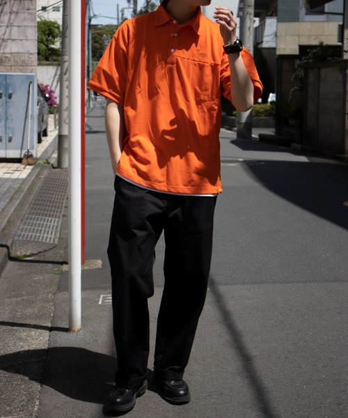 UNIVERSAL OVERALL（ユニバーサルオーバーオール）の「ポロシャツ / オーバーポロシャツ　/ OVER POLO SHIRT（ポロシャツ・メンズ・オレンジ/ホワイト/ネイビー・MEDIUM/LARGE）」の11枚目の写真