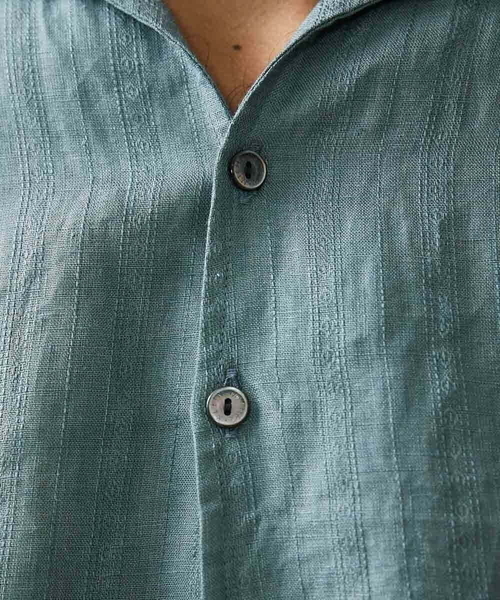 MICHEL KLEIN HOMME (ミッシェルクランオム)の「《日本製》7分袖カプリシャツ(シャツ/ブラウス・メンズ・ライトグレー/グリーン/オレンジ・X-LARGE/MEDIUM/LARGE)」の10枚目の写真