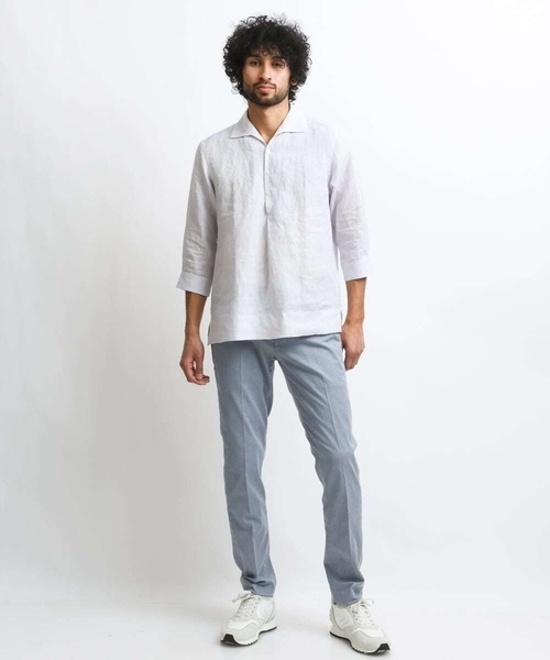 MICHEL KLEIN HOMME (ミッシェルクランオム)の「《日本製》7分袖カプリシャツ(シャツ/ブラウス・メンズ・ライトグレー/グリーン/オレンジ・X-LARGE/MEDIUM/LARGE)」の13枚目の写真