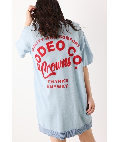 RODEO CROWNS WIDE BOWL（ロデオクラウンズワイドボウル）の「ロゴアイコン ニットドッキング ワンピース（ワンピース・レディース・ブルー/ライトピンク/ライトベージュ/ブラック・FREE）」の13枚目の写真