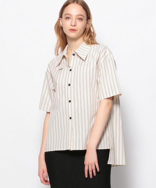 FOREVER 21（フォーエバー トゥエンティーワン）の「ストライプ/無地 カットアウトシャツ（シャツ/ブラウス・レディース・ホワイト/パープル系その他4/グレー系その他7・FREE）」の20枚目の写真