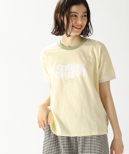 niko and...（ニコアンド）の「アレンジリンガーアソートTシャツ（Tシャツ/カットソー・レディース・ホワイト/チャコール/イエロー/オフホワイト・MEDIUM/LARGE）」の4枚目の写真