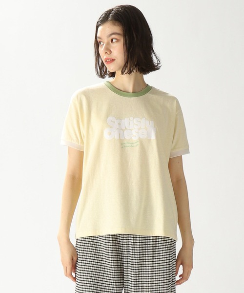 niko and...（ニコアンド）の「アレンジリンガーアソートTシャツ（Tシャツ/カットソー・レディース・ホワイト/チャコール/イエロー/オフホワイト・MEDIUM/LARGE）」の5枚目の写真