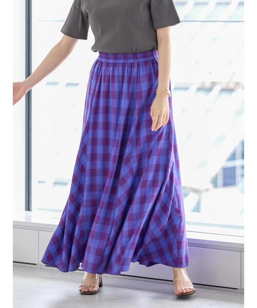 AMERICAN HOLIC（アメリカンホリック）の「サラックールギャザーフレアスカート2（スカート・レディース・パープル/ネイビー/グレー/グリーン・M/L）」の13枚目の写真