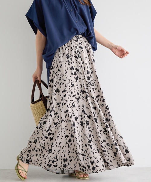 AMERICAN HOLIC（アメリカンホリック）の「サラックールギャザーフレアスカート2（スカート・レディース・パープル/ネイビー/グレー/グリーン・M/L）」の2枚目の写真