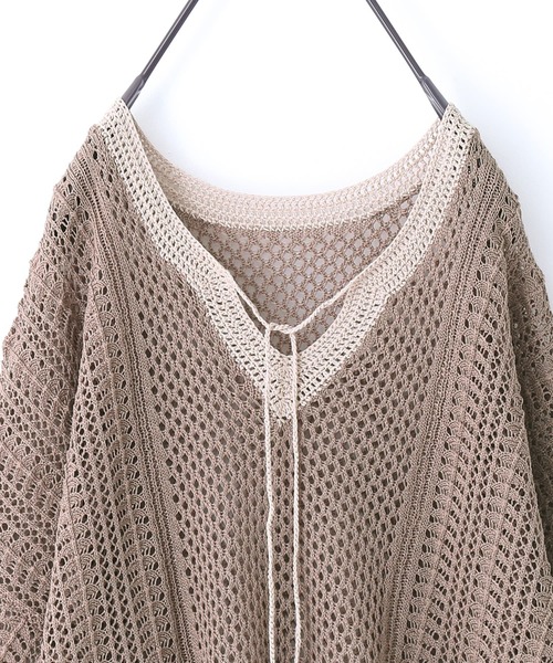 n'OrLABEL（ノアールレーベル）の「【廃盤】『透かし編みバイカラーニット』（ニット/セーター・レディース・ブラック/ベージュ/マスタード・FREE）」の18枚目の写真