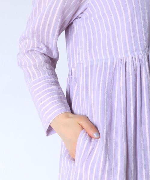 【美品】【ne Quittez pas】ストライプティアードドレス　ピンク NE QUITTEZ PAS!（ヌキテパ）の「【ne Quittez pas/ヌキテパ】ル