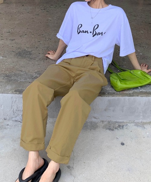 meJane（ミージェーン）の「ハイウエストタックストレートチノパンツ（チノパンツ・レディース・スモークピンク/ホワイト/モカ・S/M）」の5枚目の写真