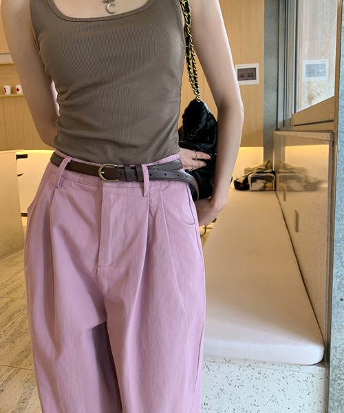 meJane（ミージェーン）の「ハイウエストタックストレートチノパンツ（チノパンツ・レディース・スモークピンク/ホワイト/モカ・S/M）」の13枚目の写真