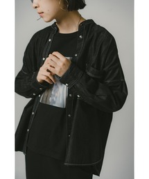 ottilie | ottilie  ノーカラーデニムシャツ(シャツ/ブラウス)