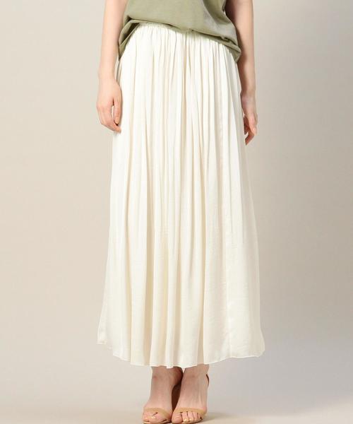BEAUTY&YOUTH UNITED ARROWS(ビューティーアンドユースユナイテッドアローズ)の「BY ギャザーマキシスカート◆(スカート・レディース・オフホワイト/ベージュ/ネイビー・フリー)」の2枚目の写真