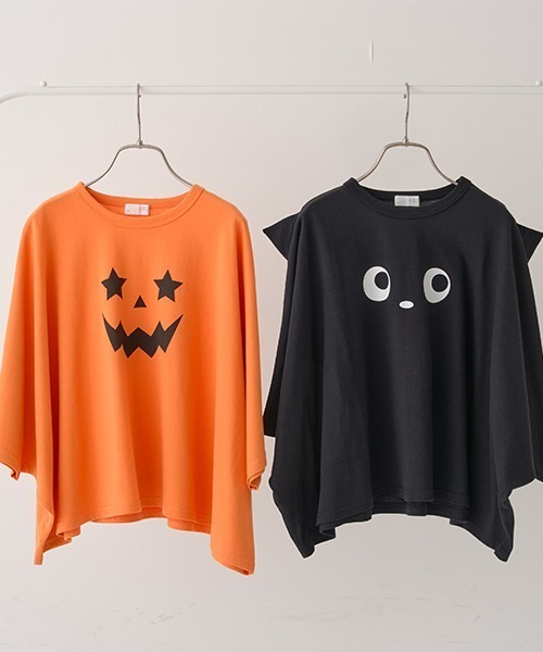 b・ROOM(ビールーム)の「【型崩れしないやわらかコットン】変形ハロウィンTシャツ(Tシャツ/カットソー・キッズ・オレンジ/ブラック・MEDIUM/LARGE)」の10枚目の写真