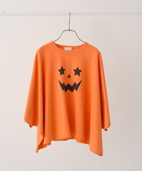 b・ROOM(ビールーム)の「【型崩れしないやわらかコットン】変形ハロウィンTシャツ(Tシャツ/カットソー・キッズ・オレンジ/ブラック・MEDIUM/LARGE)」の11枚目の写真