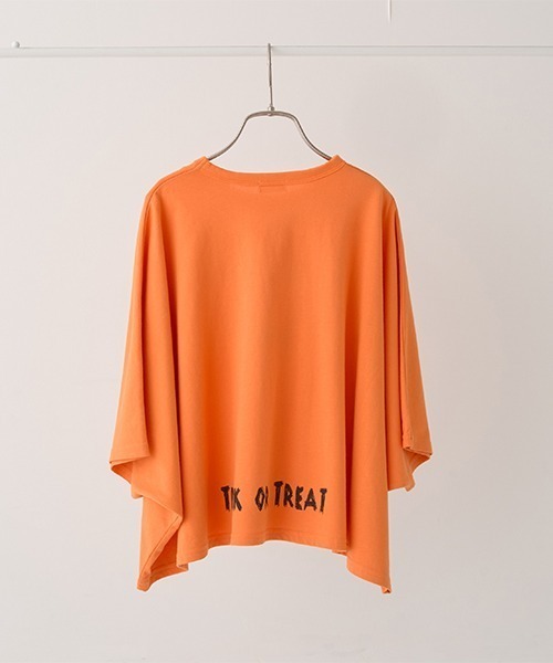 b・ROOM(ビールーム)の「【型崩れしないやわらかコットン】変形ハロウィンTシャツ(Tシャツ/カットソー・キッズ・オレンジ/ブラック・MEDIUM/LARGE)」の12枚目の写真